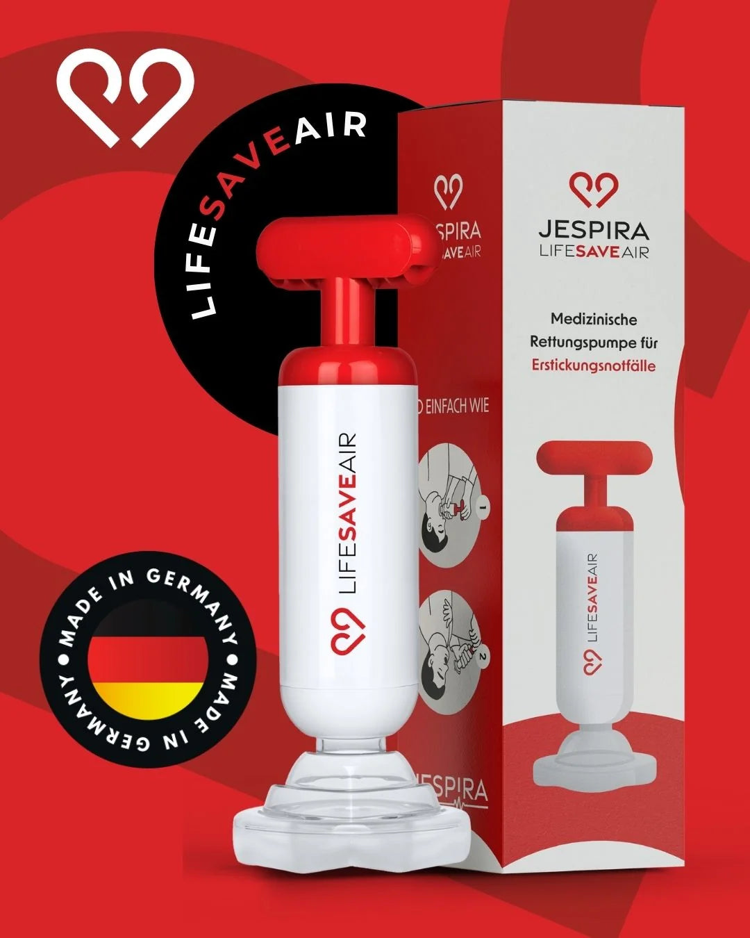 LifeSaveAir Gerät mit Verpackung