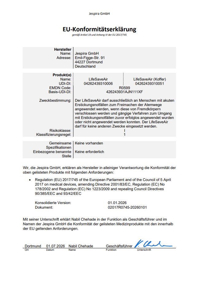 Vorschau der Konformitätserklärung für die EU