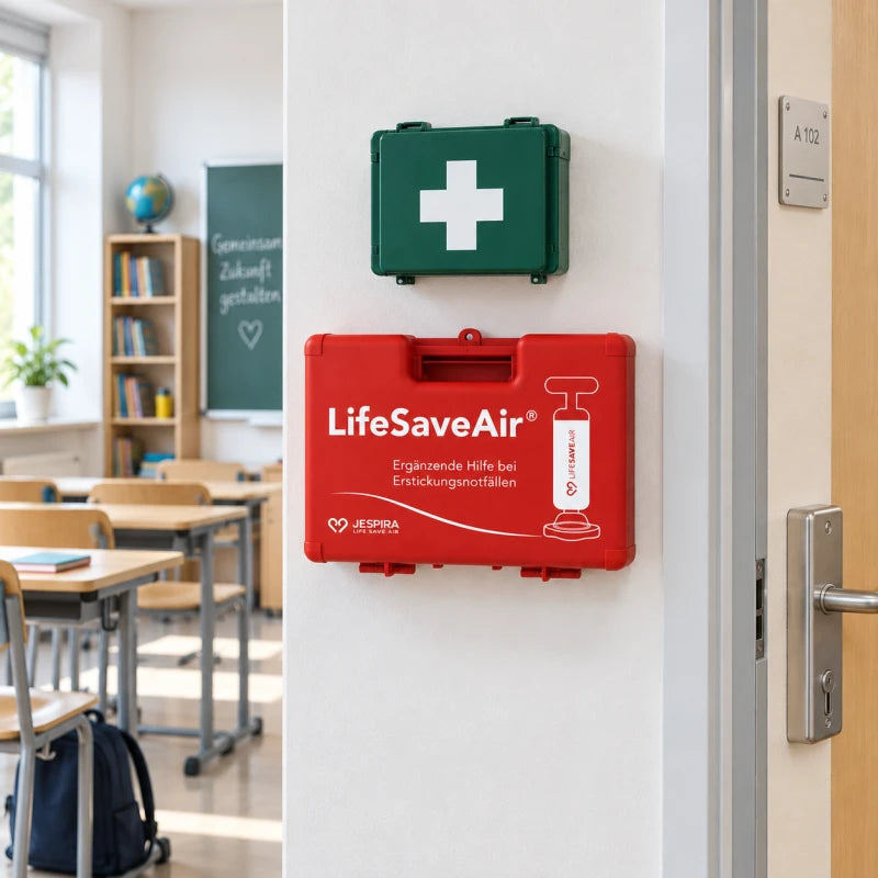 LifeSaveAir Kunststoffkoffer in einer Bildungseinrichtung