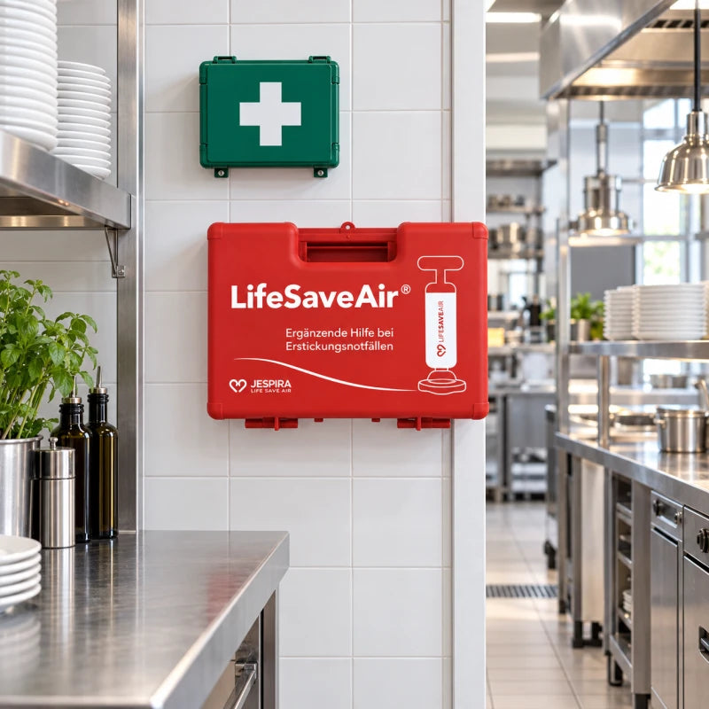 LifeSaveAir Kunststoffkoffer in einem Gastronomiebetrieb