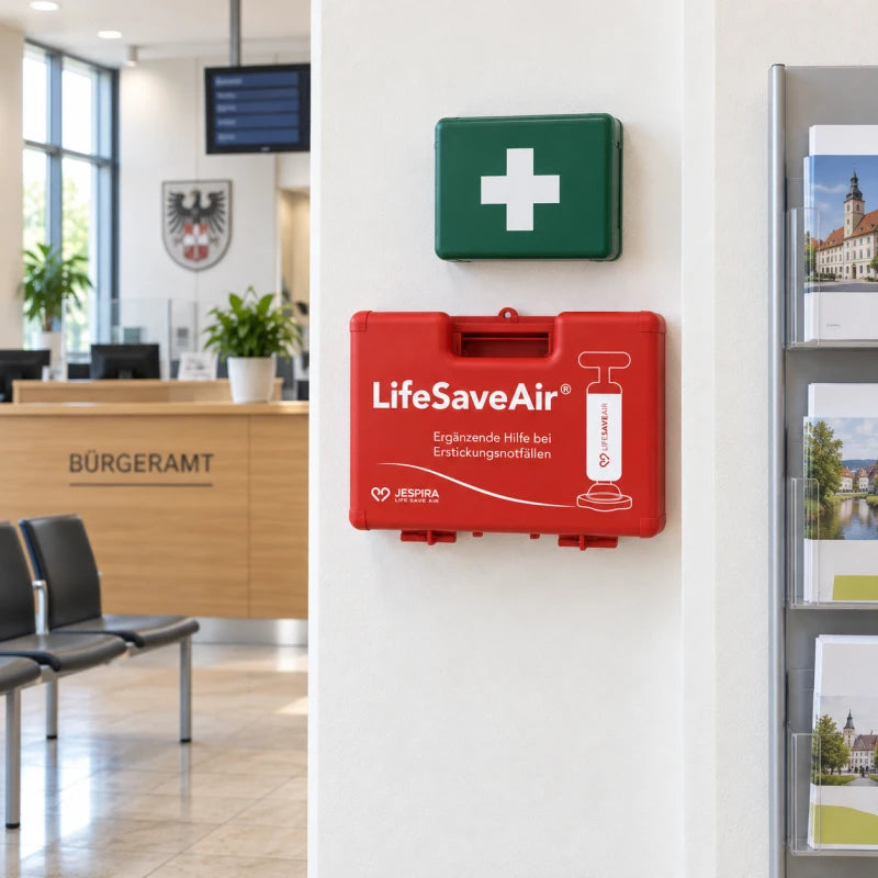 LifeSaveAir Kunststoffkoffer in einer Gemeinde oder Behörde