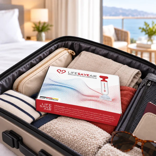 LifeSaveAir griffbereit im Urlaub